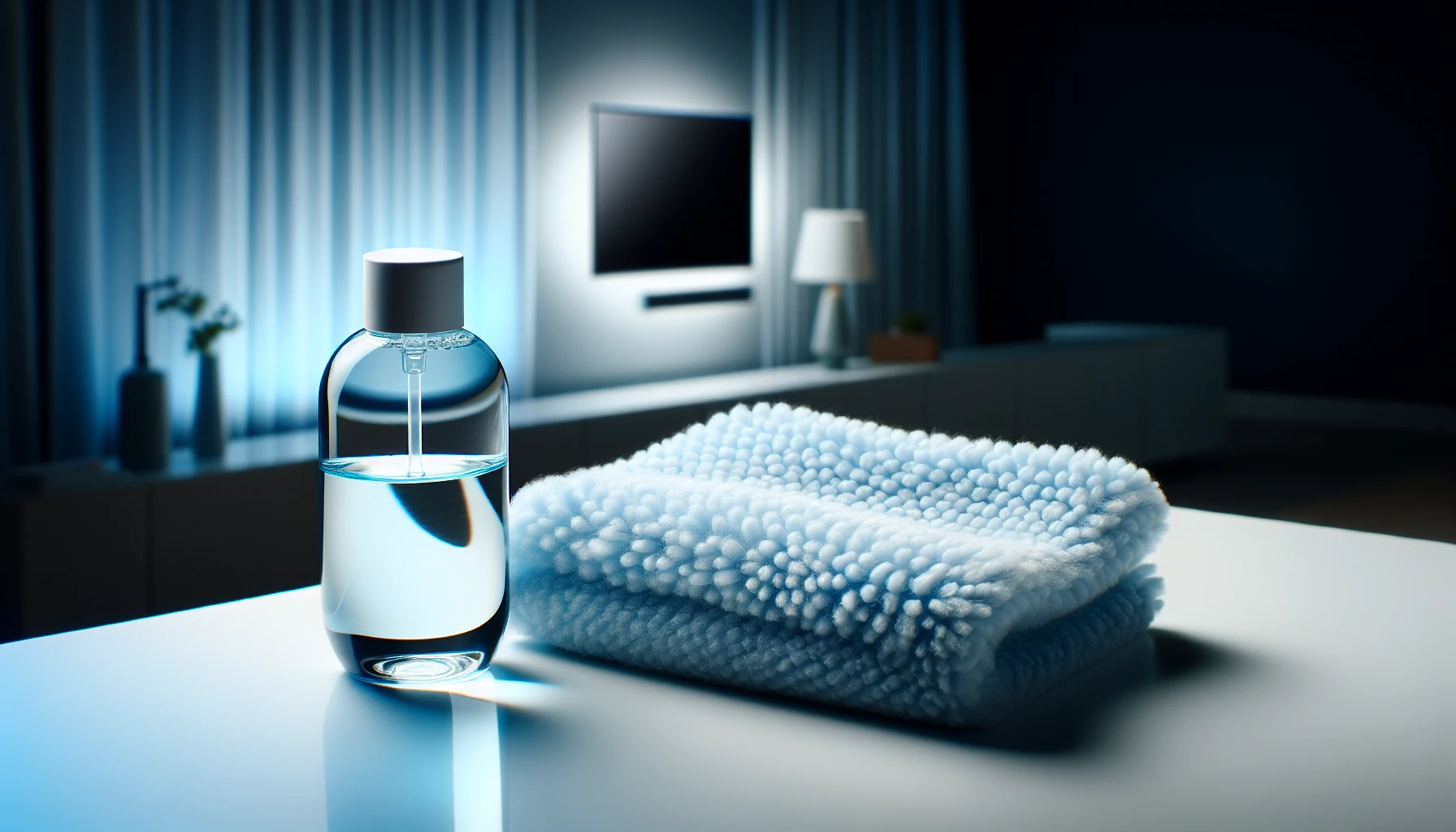 Microfiber cloth and cleaning solution for TV screen