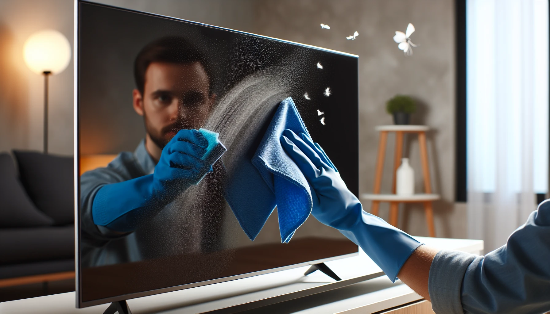 Maintaining a clean TV screen with regular dusting routine