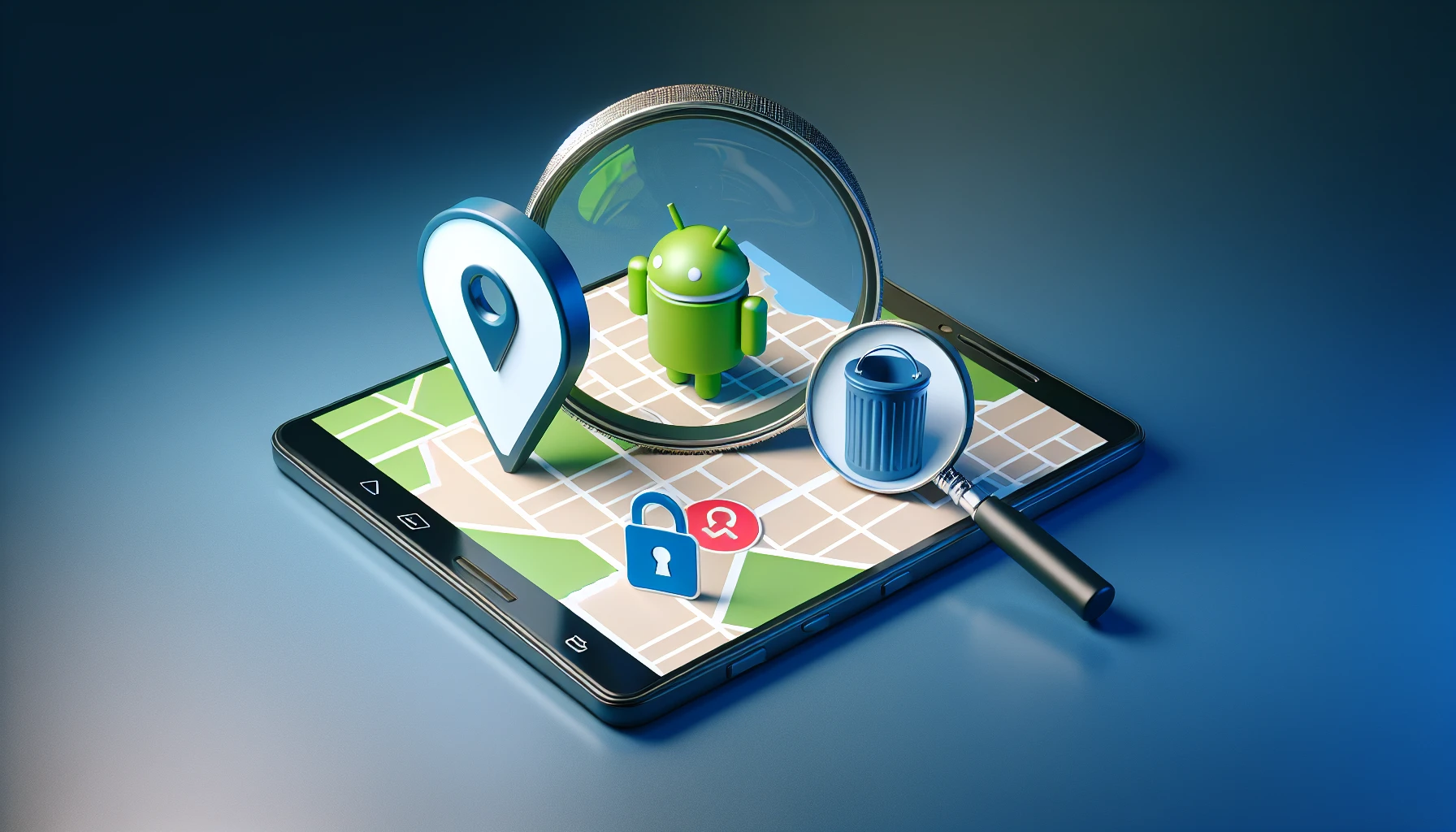 Illustration of tracking an Android phone using 'Find My Device'