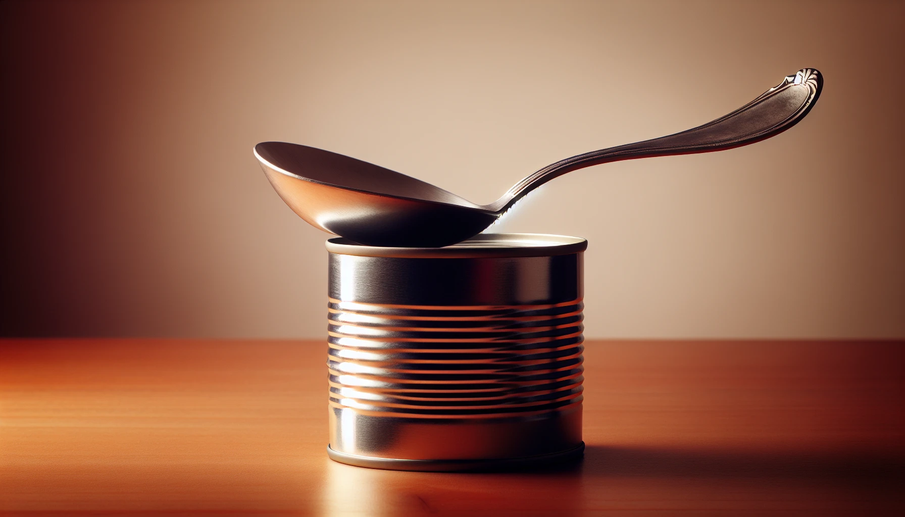 Metal spoon and can lid