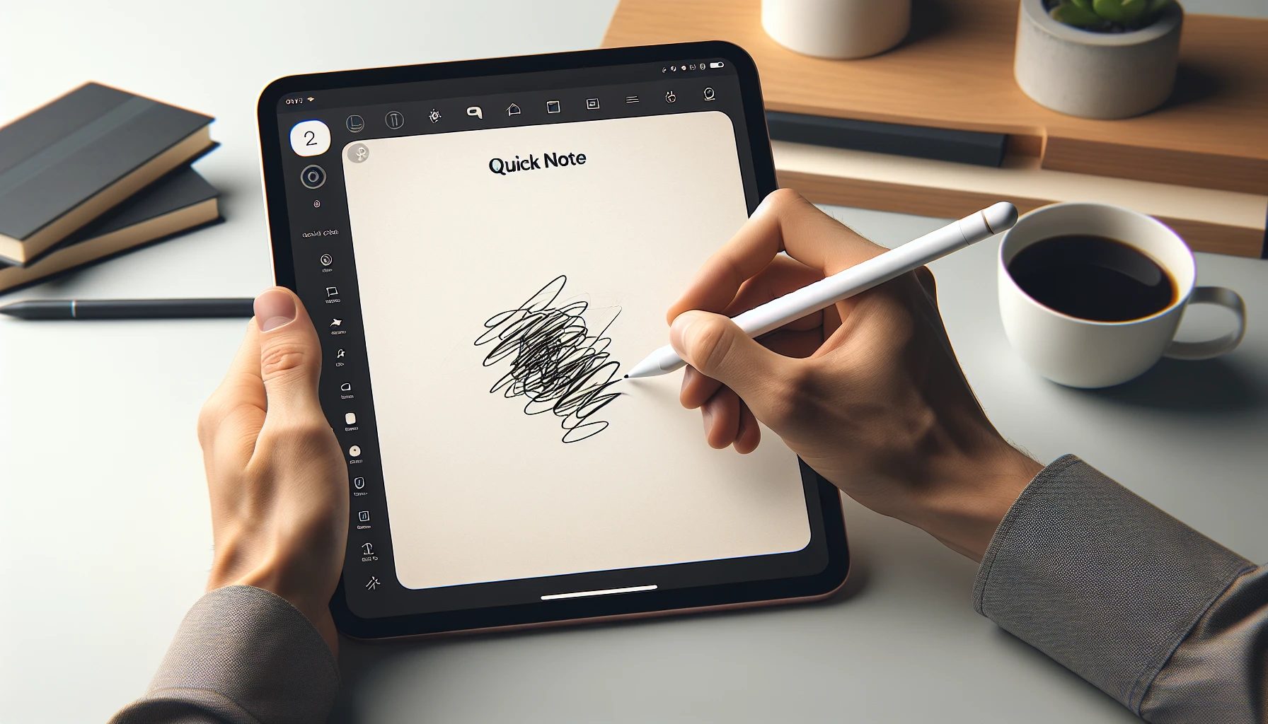 Using Quick Note feature with Apple Pencil