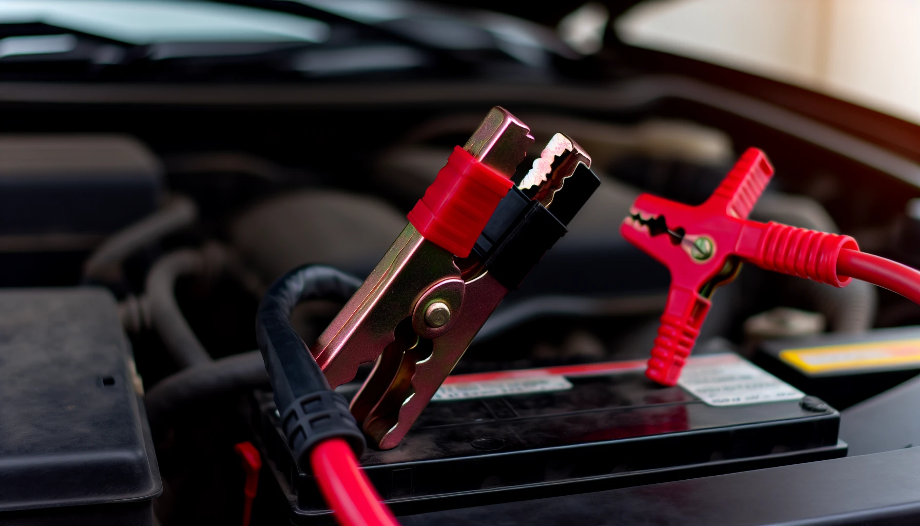 Connecting jumper cables to a car battery