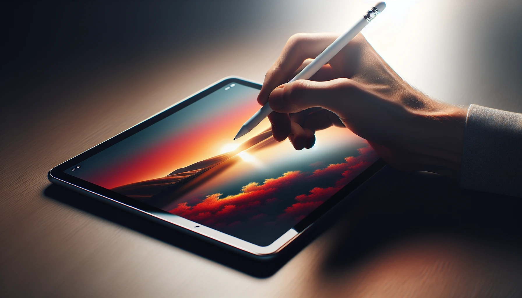 Illustration of an iPad with an Apple Pencil capturing a screenshot