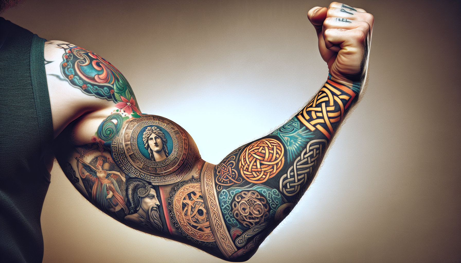 Tattoos with deeper meanings including ancient Greek gods, feminist symbols, and Celtic knots