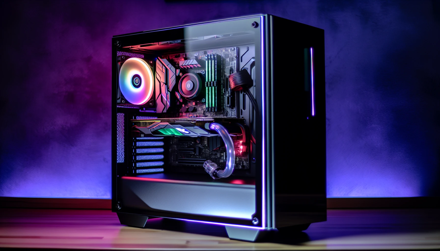 A powerful gaming PC with advanced hardware components
