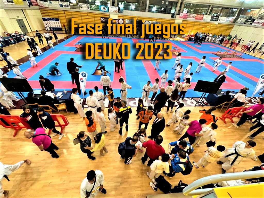 Nuestros campeones del Club de karate Ángel Ramiro, final de los juegos DEUKO 2023.
