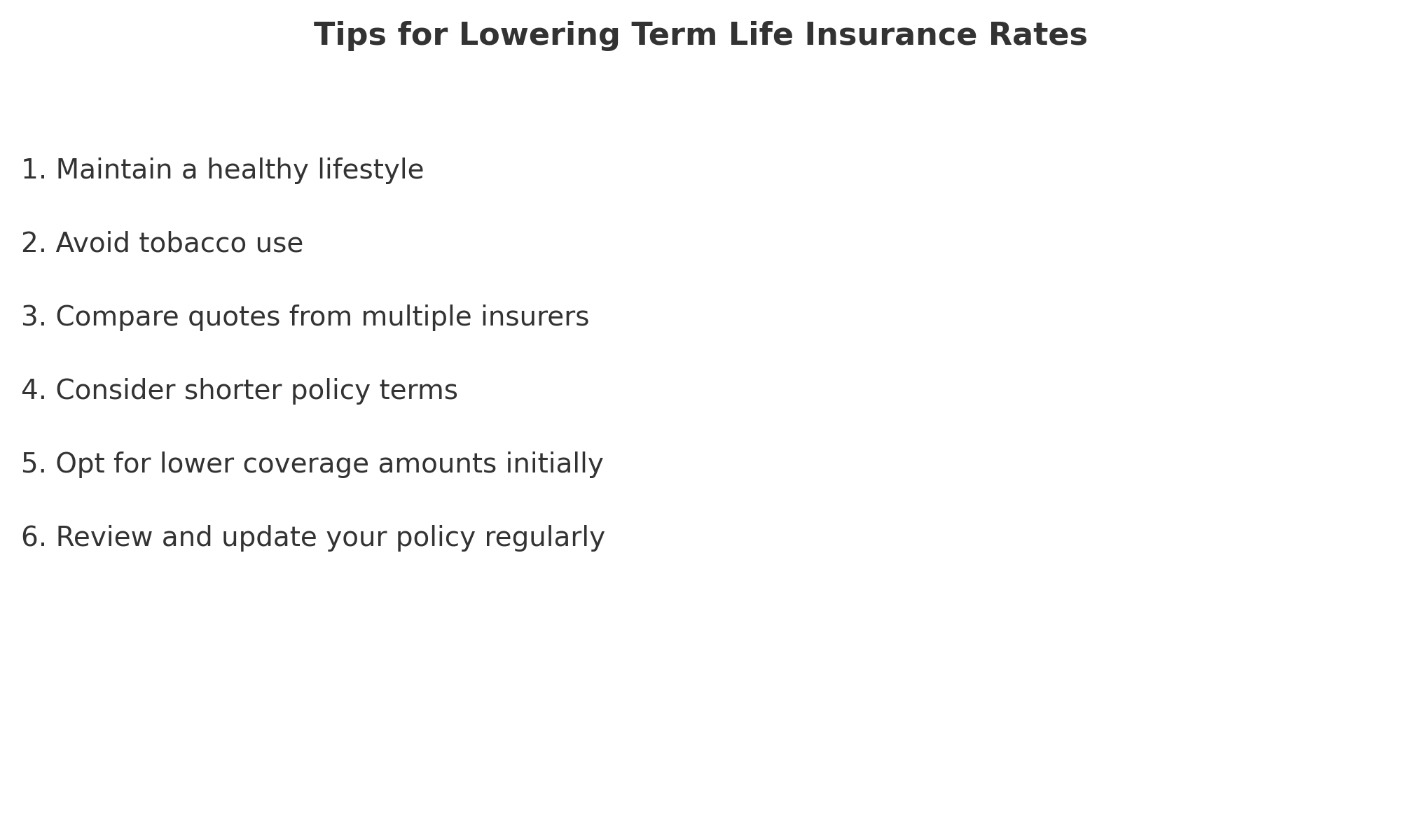 Top 10 Term Life Insurance Rates You Can't Miss: Unlock Affordable Peace of Mind, Tips For Lowering Rates