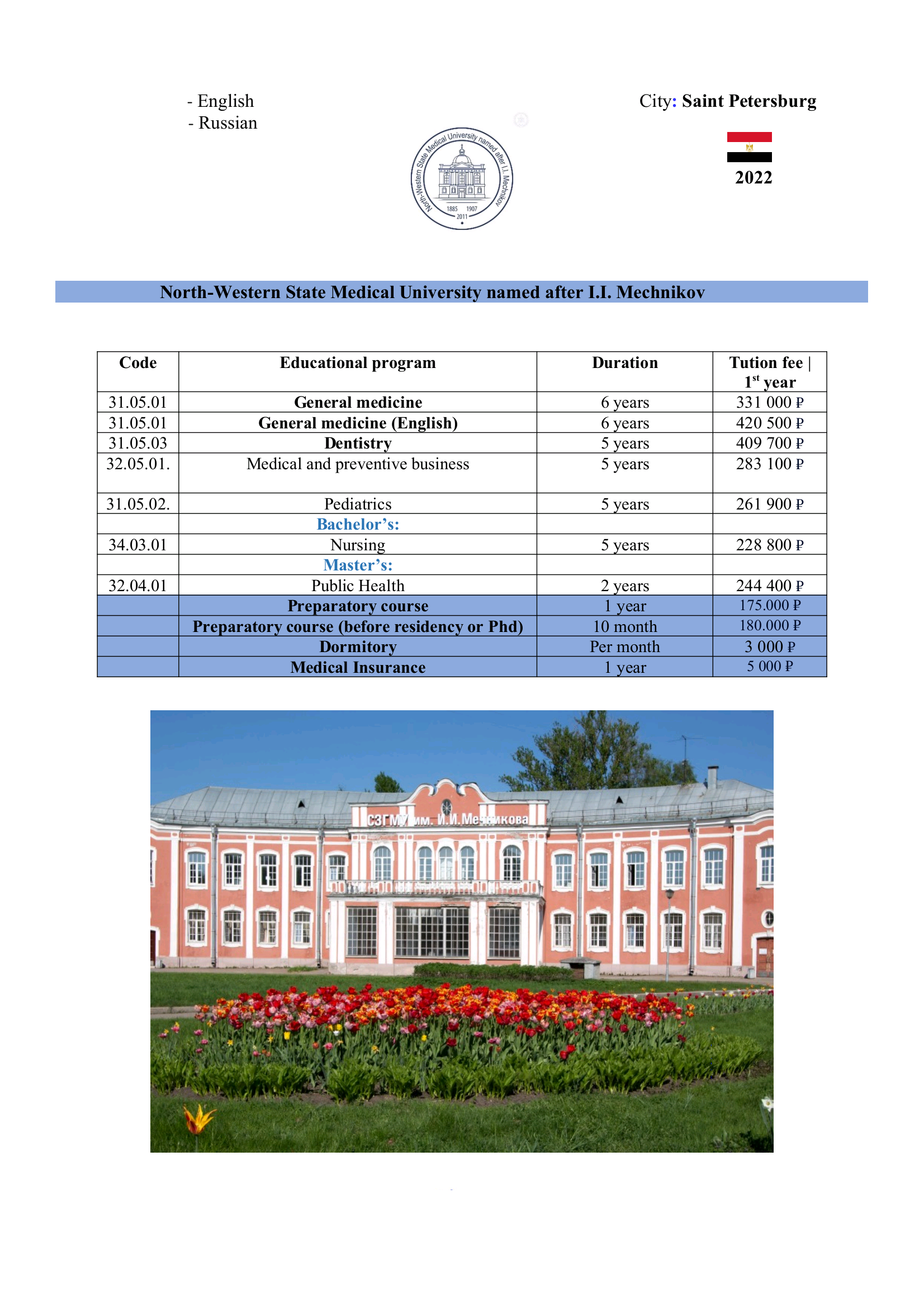 Tihama Office for Employment and Public Services provides its services in 28 universities in Russia. Here are the details of the specializations and universities in Russia.