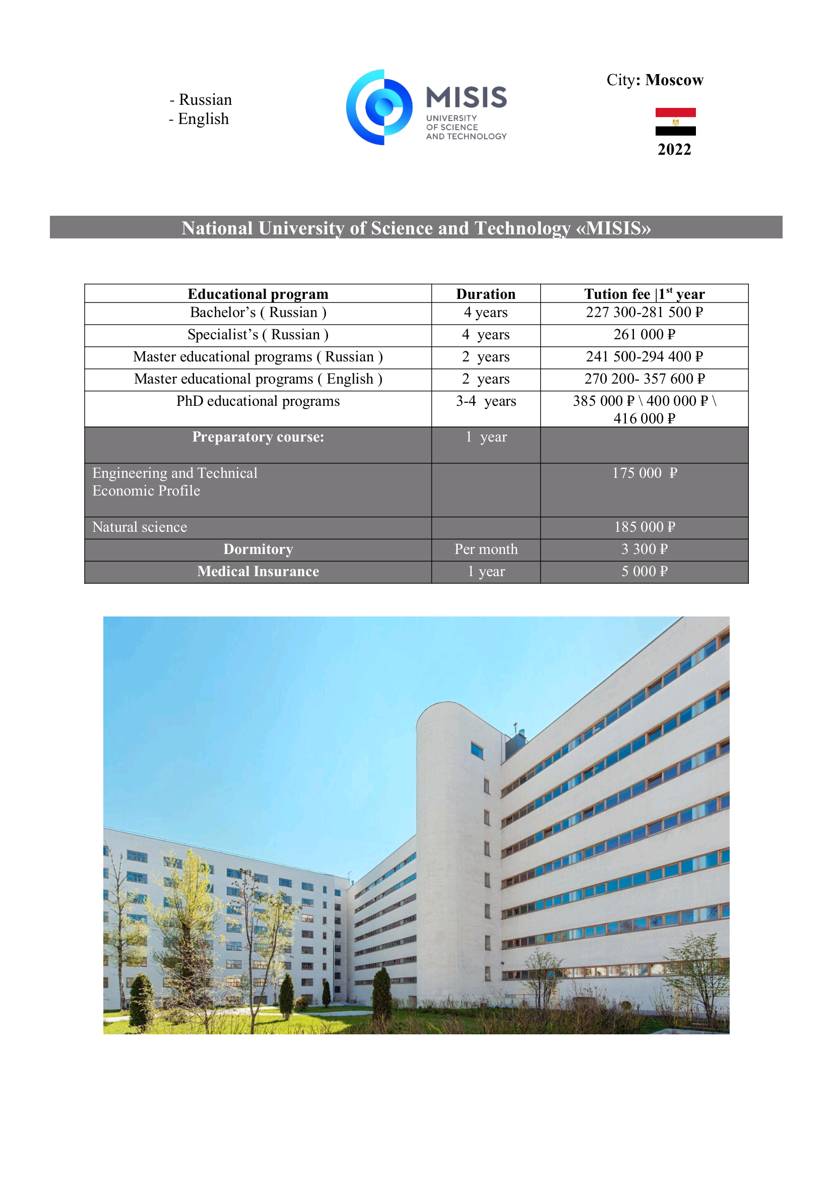 Tihama Office for Employment and Public Services provides its services in 28 universities in Russia. Here are the details of the specializations and universities in Russia.
