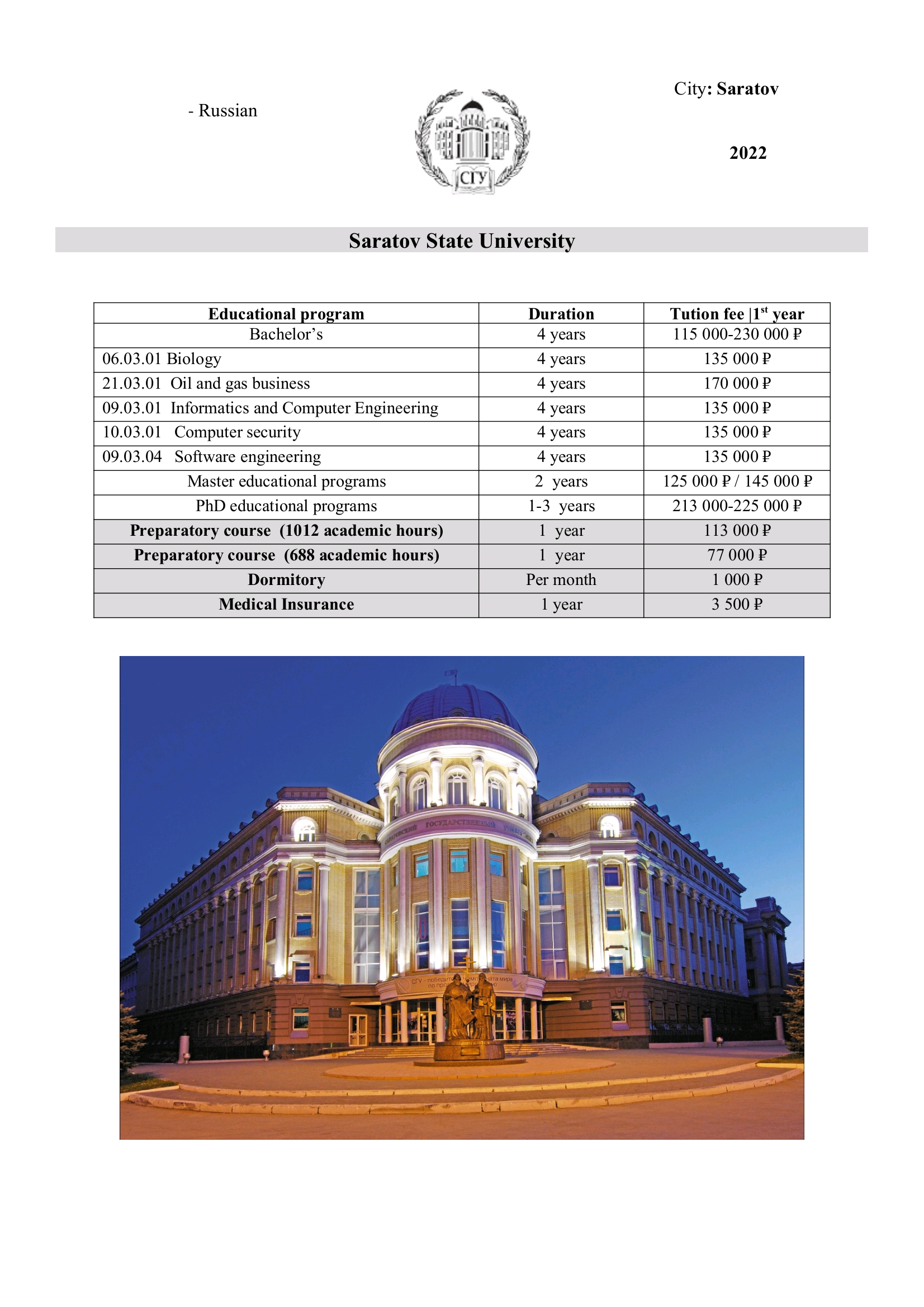 Tihama Office for Employment and Public Services provides its services in 28 universities in Russia. Here are the details of the specializations and universities in Russia.