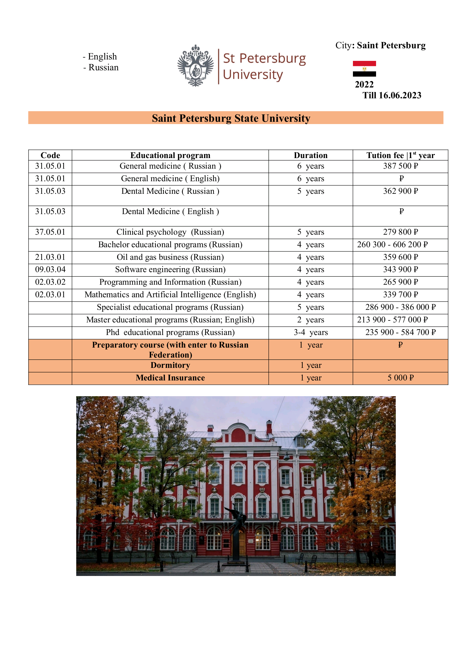 Tihama Office for Employment and Public Services provides its services in 28 universities in Russia. Here are the details of the specializations and universities in Russia.