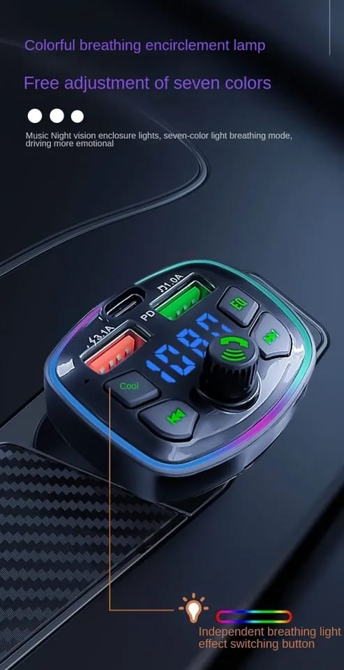 Bluetooth 5.0 compatible car FM transmitter