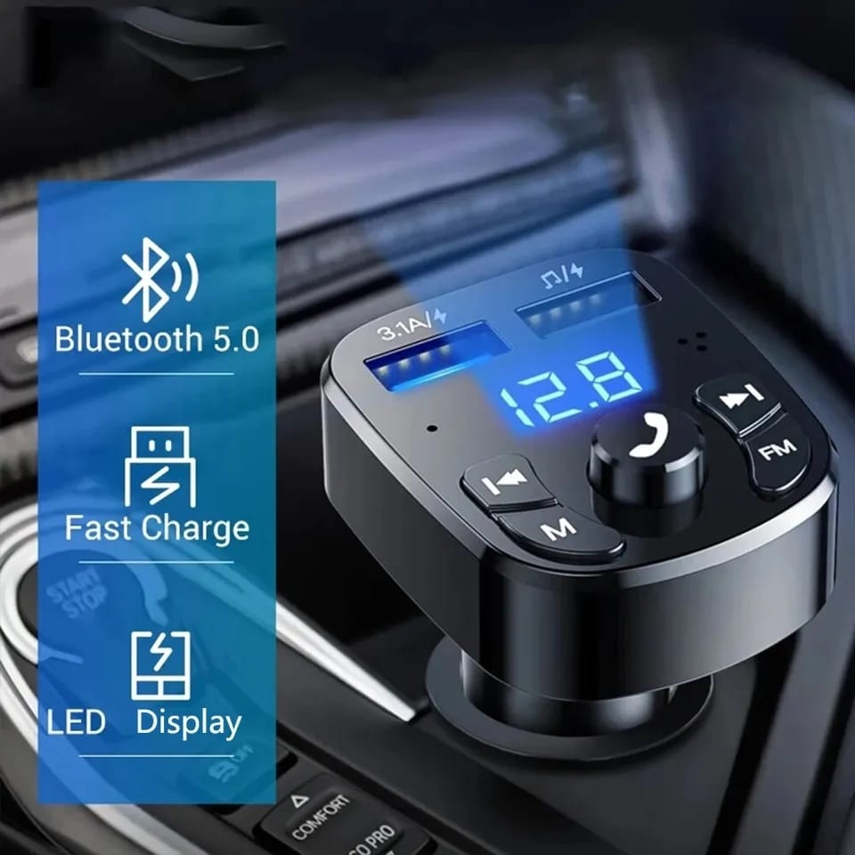 Bluetooth 5.0 compatible car FM transmitter