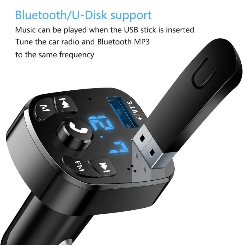 Bluetooth 5.0 compatible car FM transmitter
