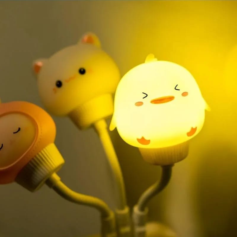 USB LED night light in the shape of a bear, cat and rabbit
