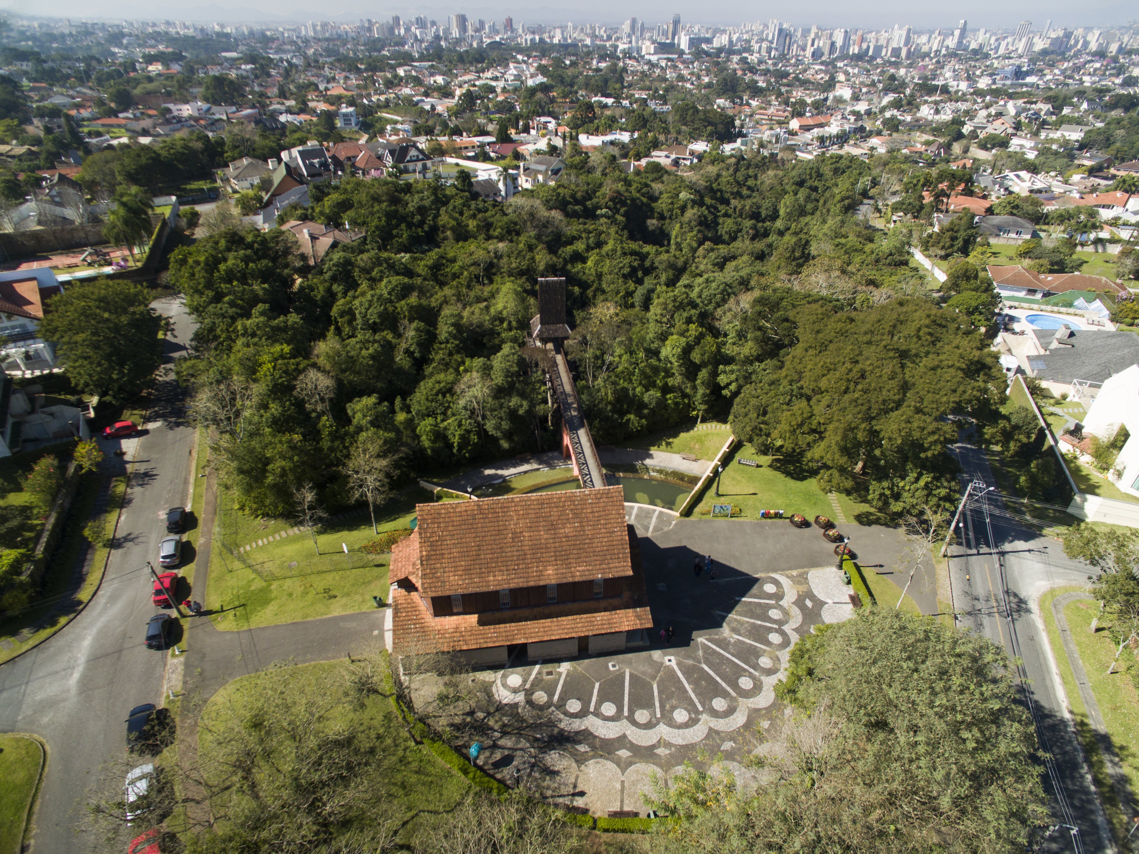 Vista aérea do Bosque do Alemão - Curitiba/PR