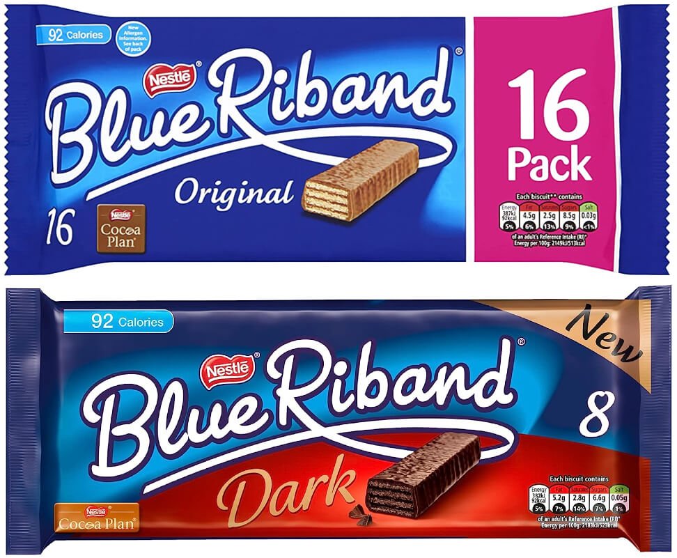16 pack of Blue Riband Original and 8 pack of Blue Riband Dark