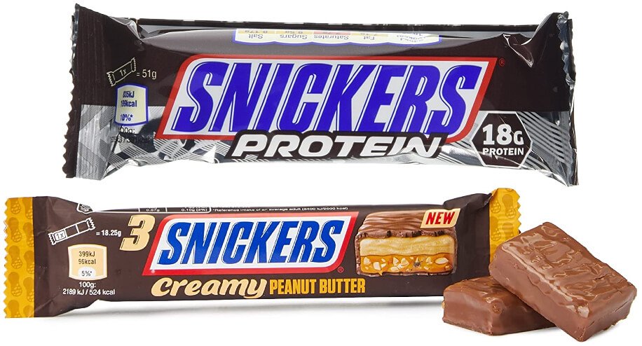 Snickers Protein bar and Snickers Creamy Peanut Butter