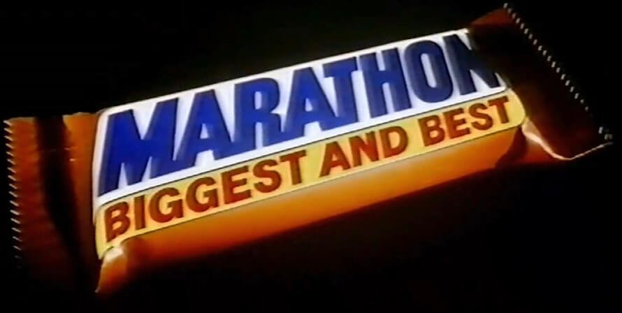 A single Marathon bar with black background