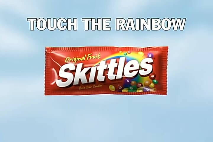 Bag of Skittles with "Touch The Rainbow" slogan (from 2007)