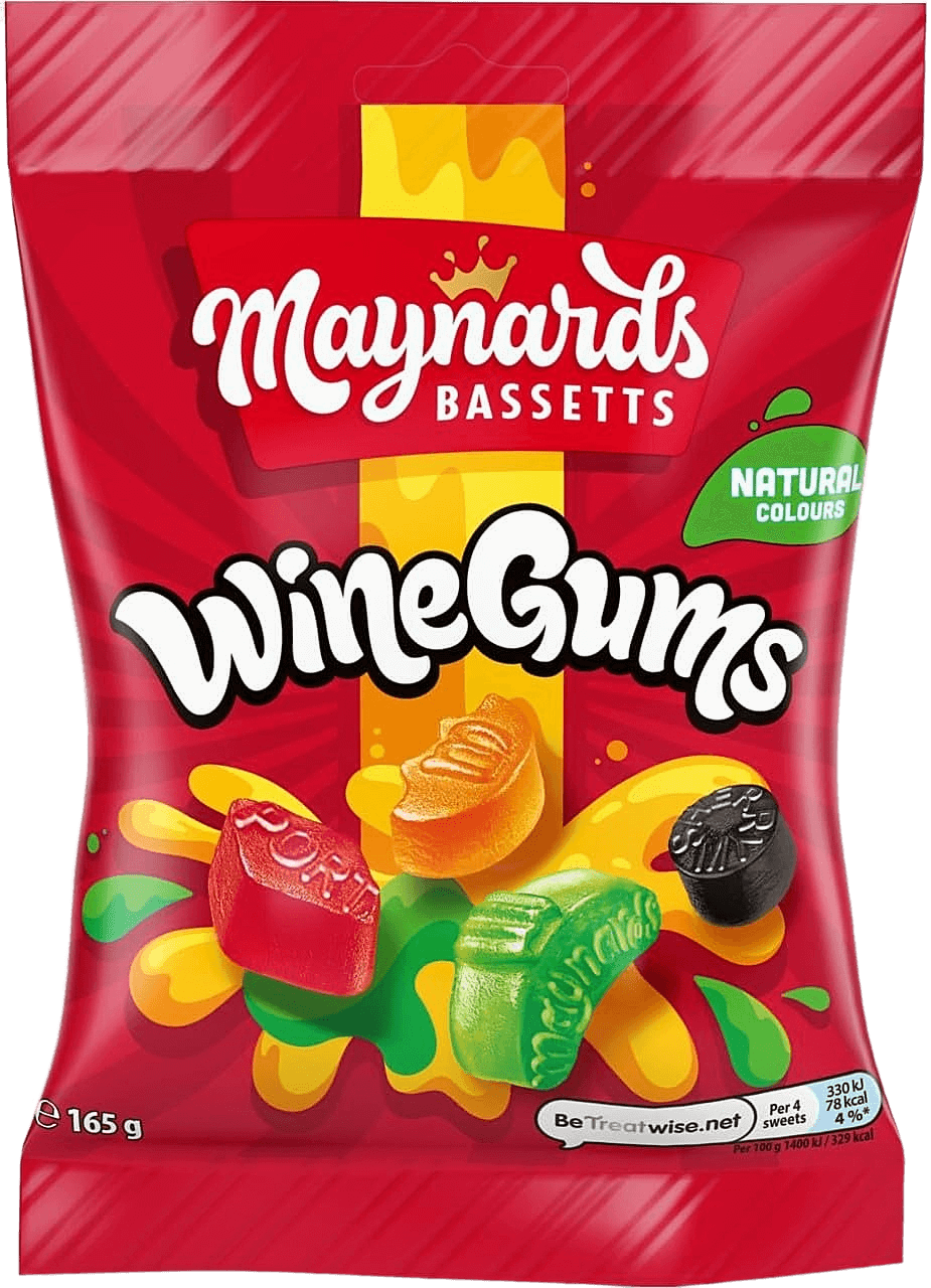 A bag of Maynards Bassetts WIne Gums 