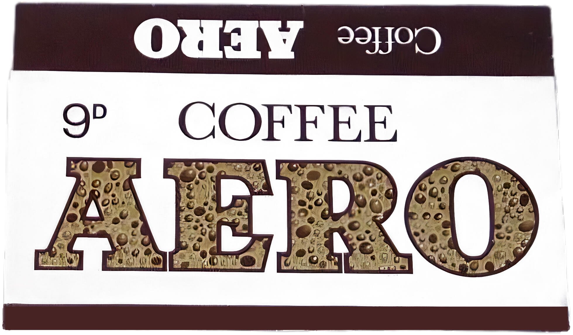 Coffee Aero wrapper (price 9d), white and brown