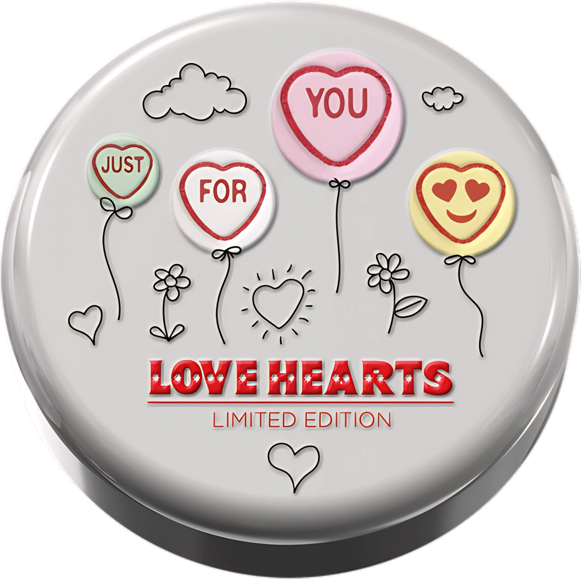 Swizzels Love Hearts Limited Edition, silver coloured tin