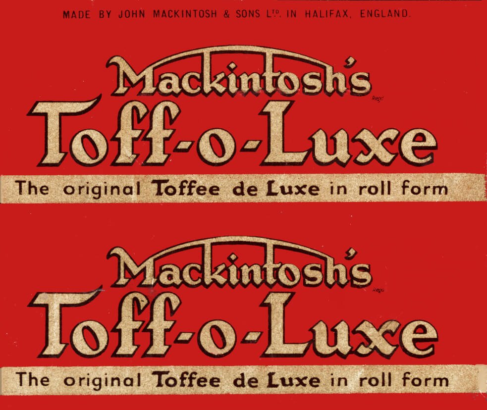 Mackintosh's Toff-o-Luxe wrapper, red with gold lettering