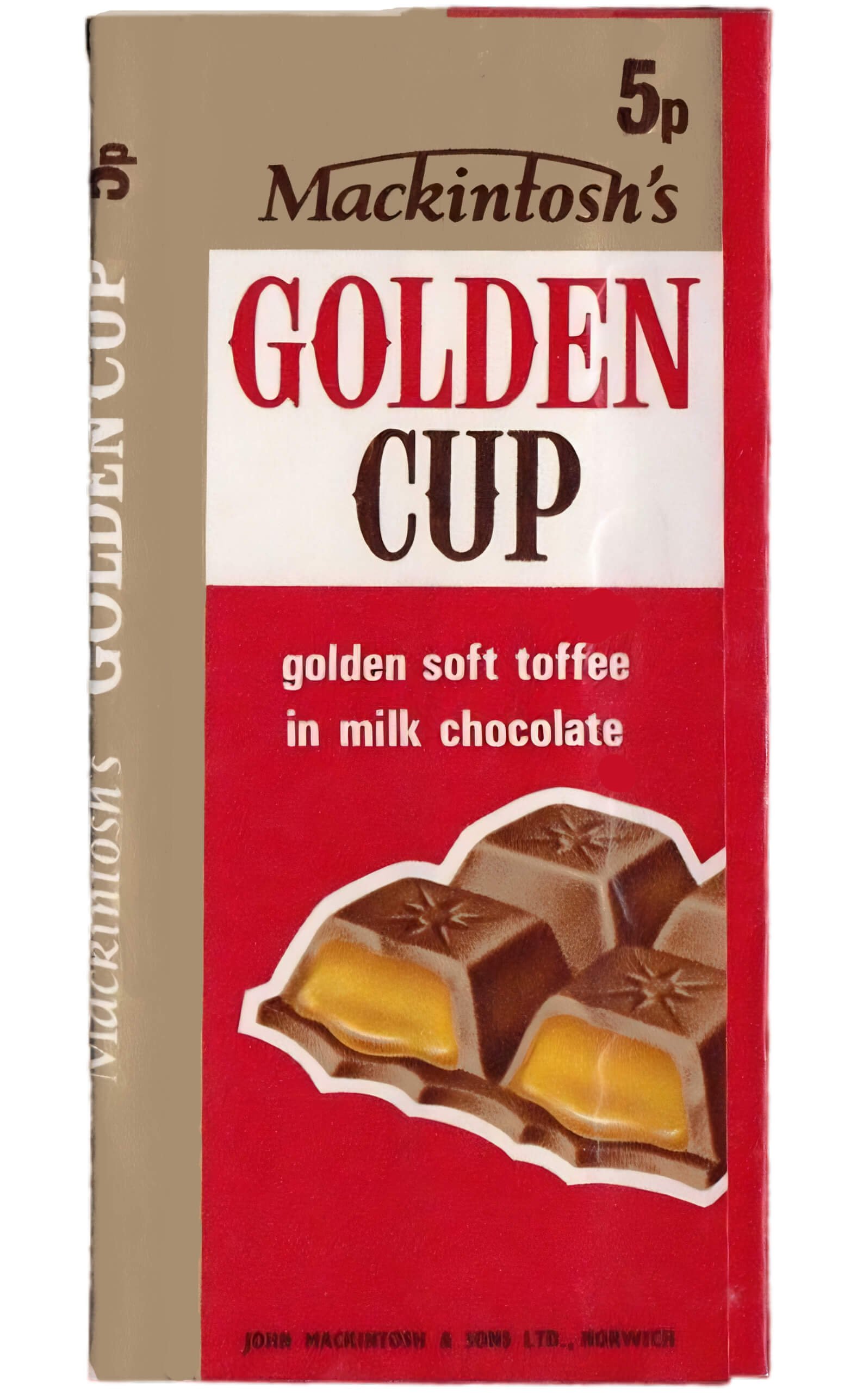 Mackintosh's Golden Cup wrapper (second version), red and gold