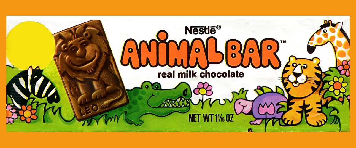 Nestle Animal Bar wrapper from the 1970s