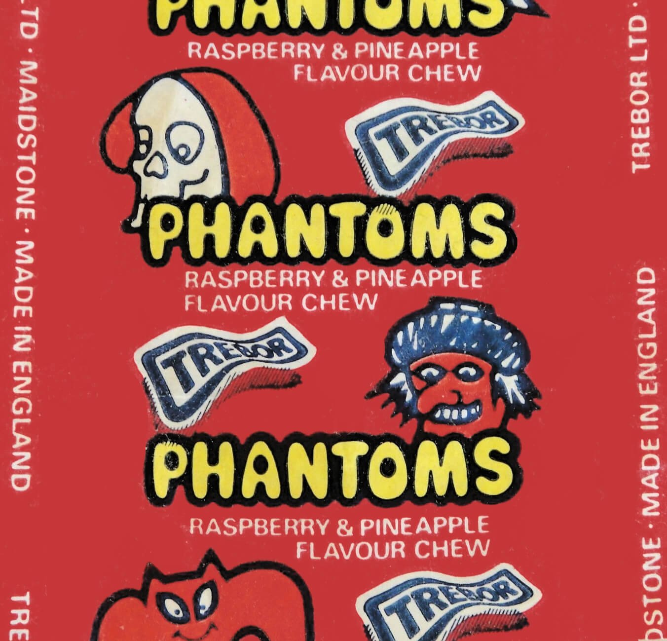 Trebor Phantoms Wrapper, red from early 1980s
