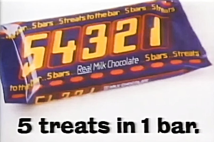 54321 chocolate bar, 1980s advert