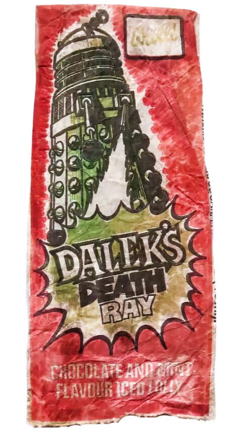 Wall's Daleks Death Ray ice lolly wrapper from 1975