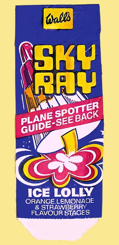 Wall's Sky Ray ice lolly wrapper from 1970s