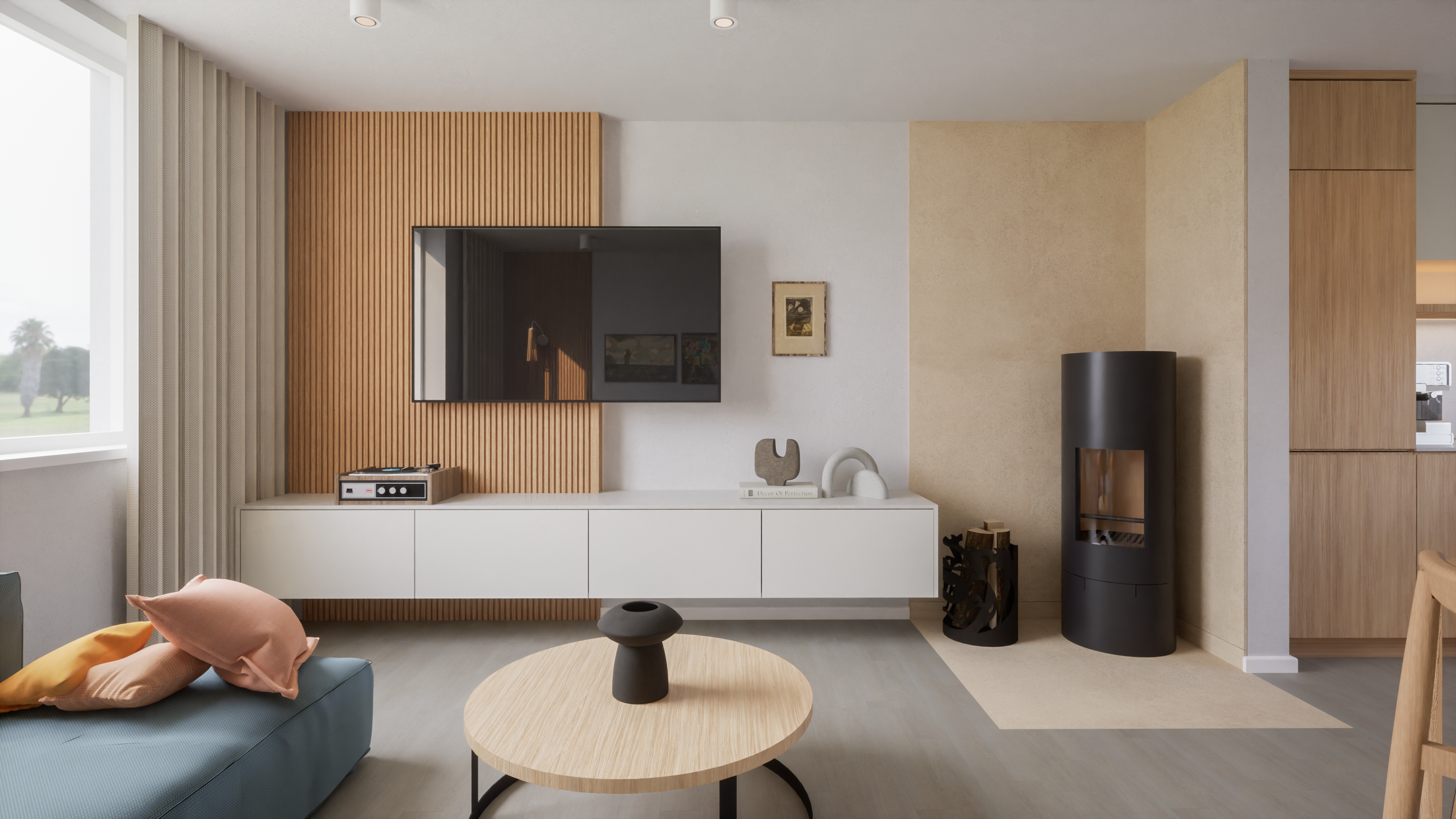 Baťa's Half-Day, Living Room with Kitchen