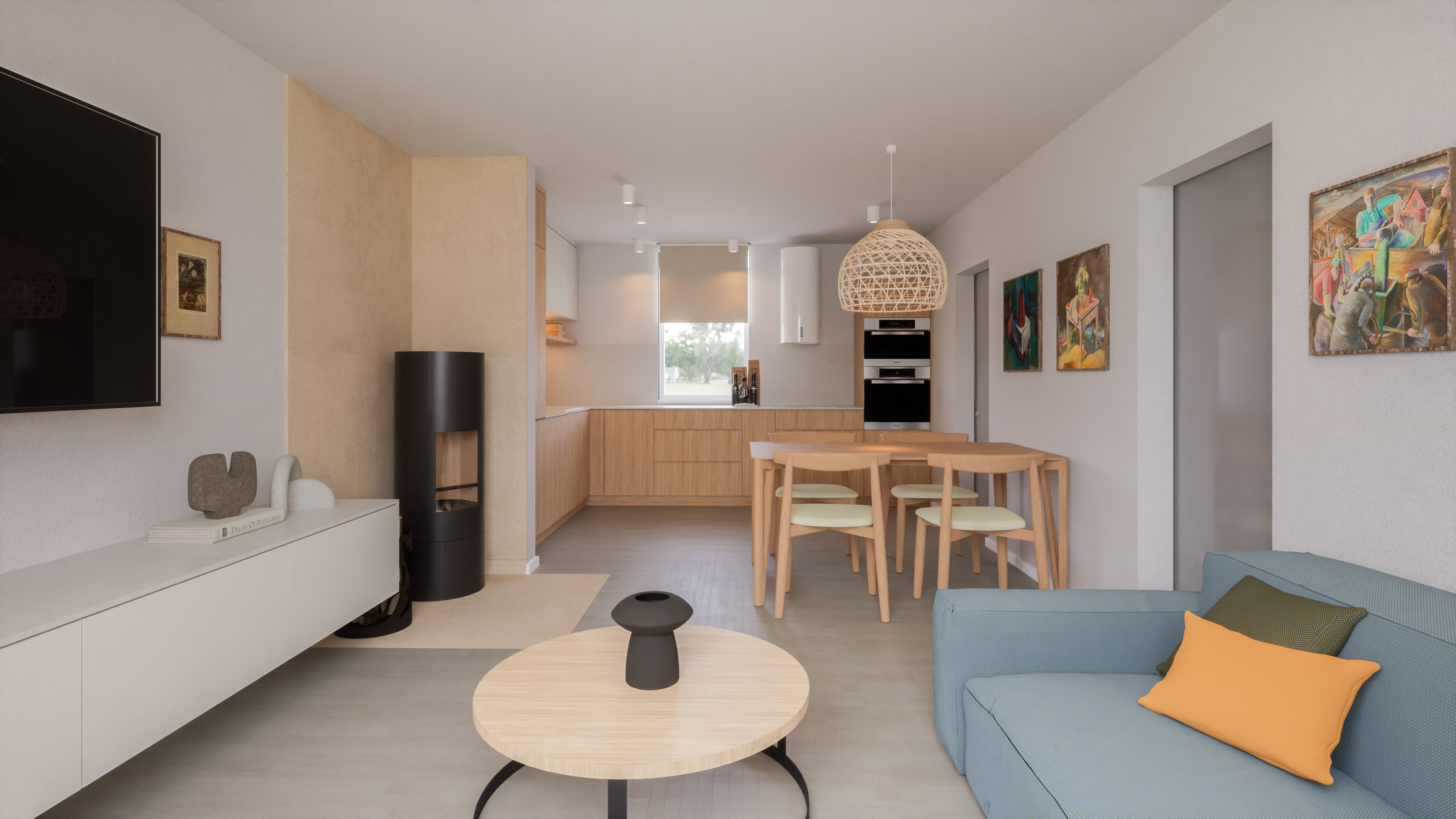 Baťa's Half-Day, Living Room with Kitchen