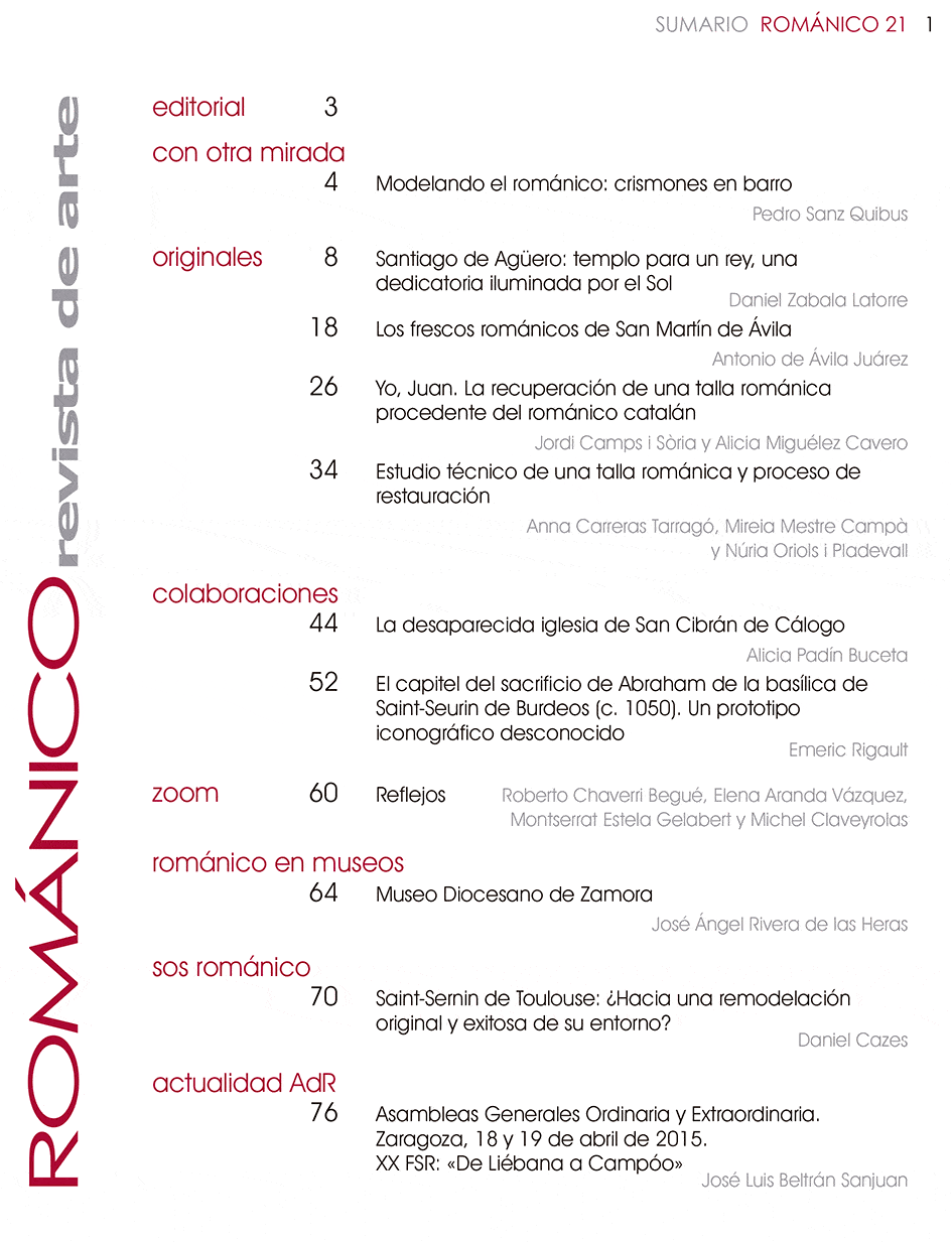 Indice de Contenidos Revista Amigos del Románico Nº21