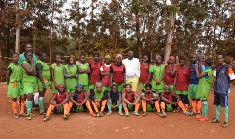 A picture of deaf female footballers