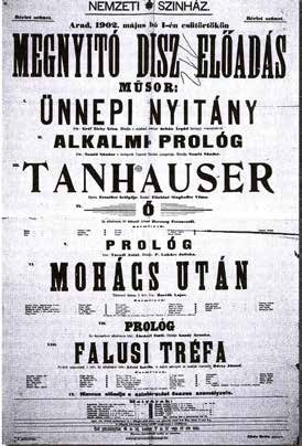 afis inaugural Teatrul Național Arad
