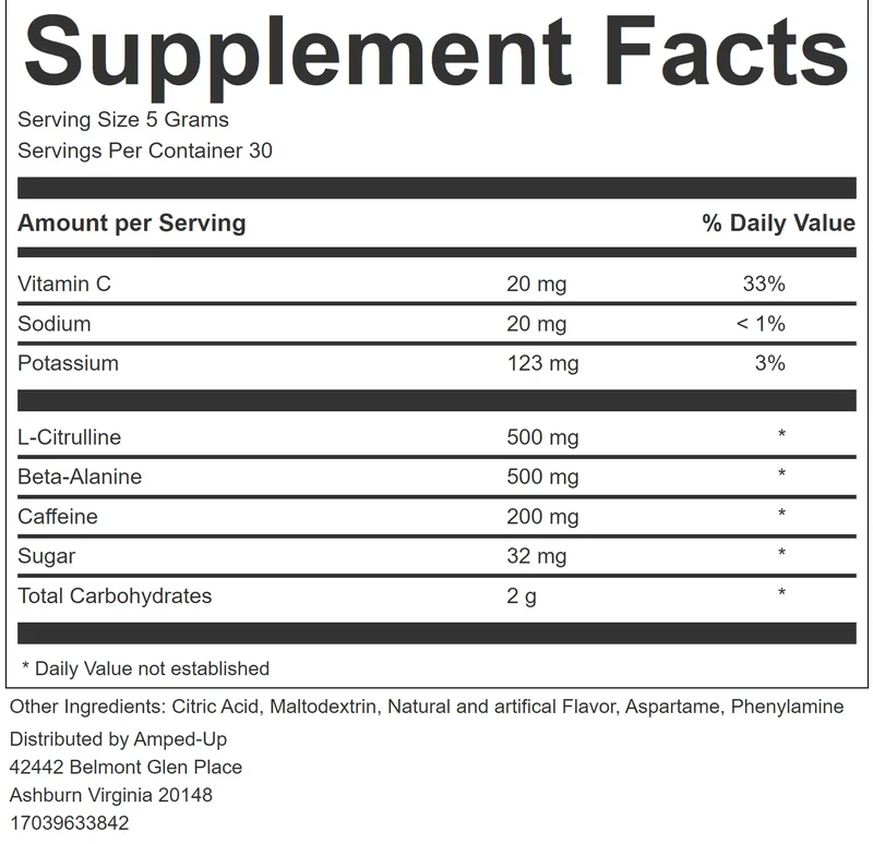 Blue Raspberry Preworkout