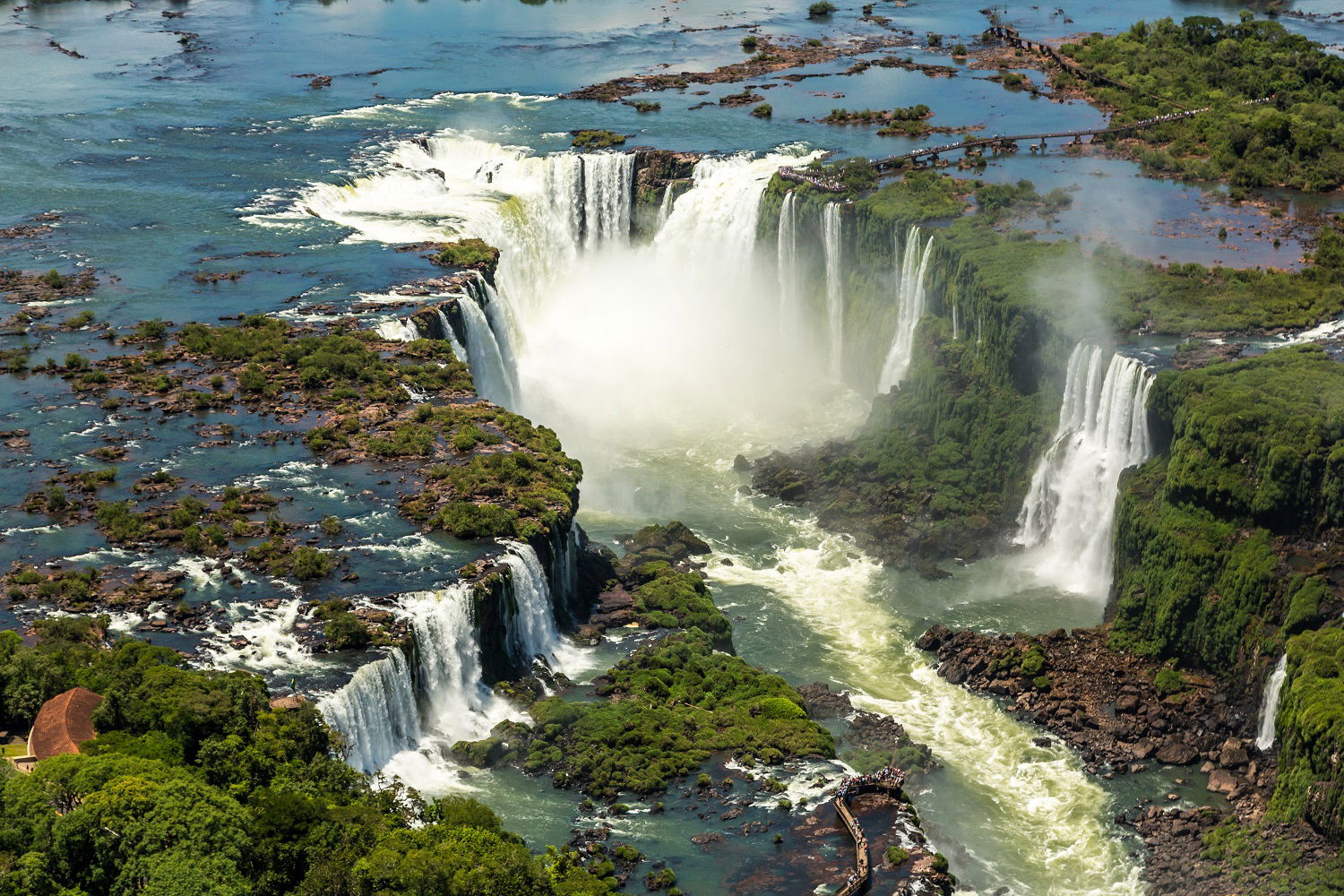 Iguacu Falls sett fra luften, Brasil