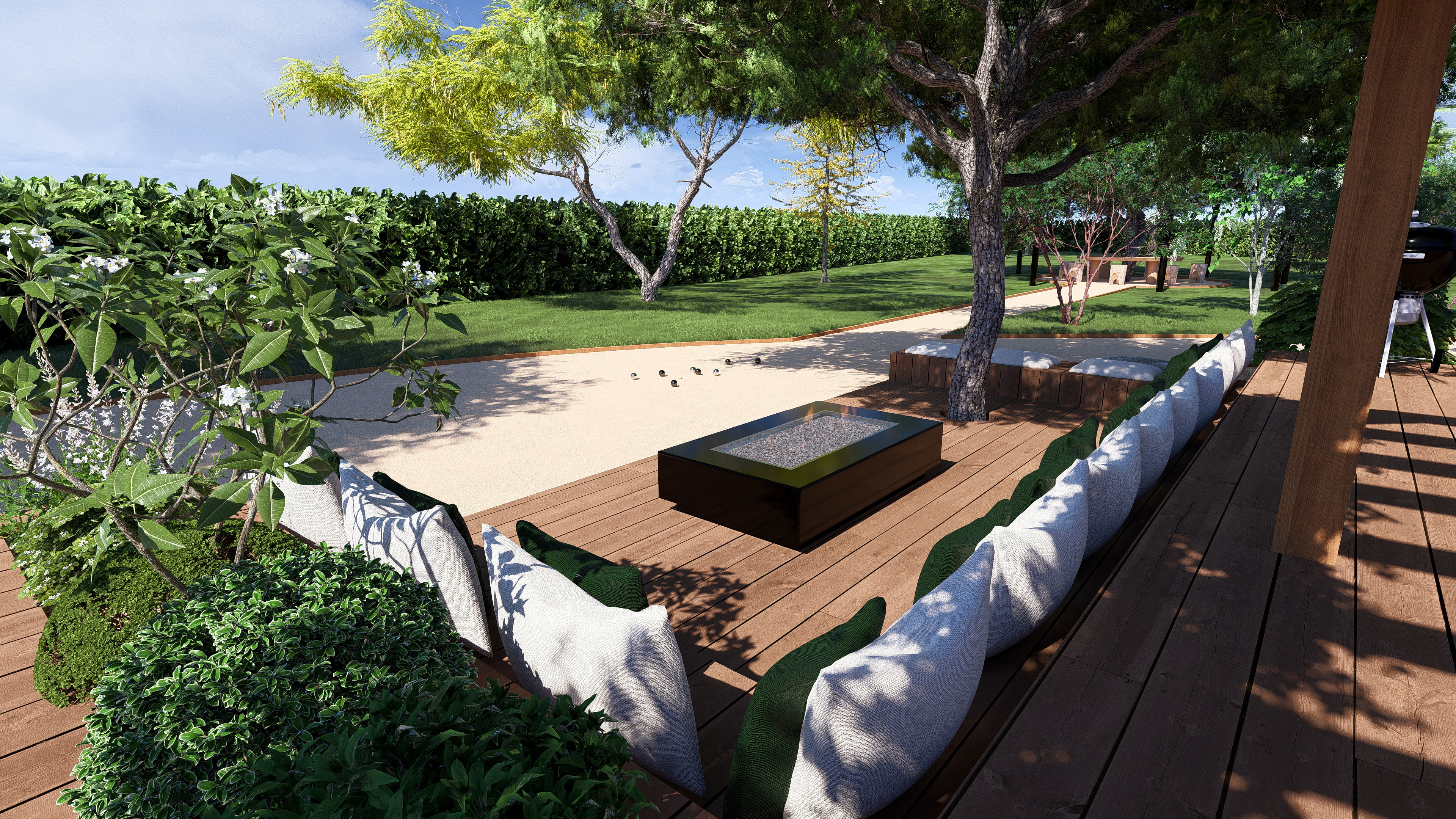 A path that serves as a pétanque ground