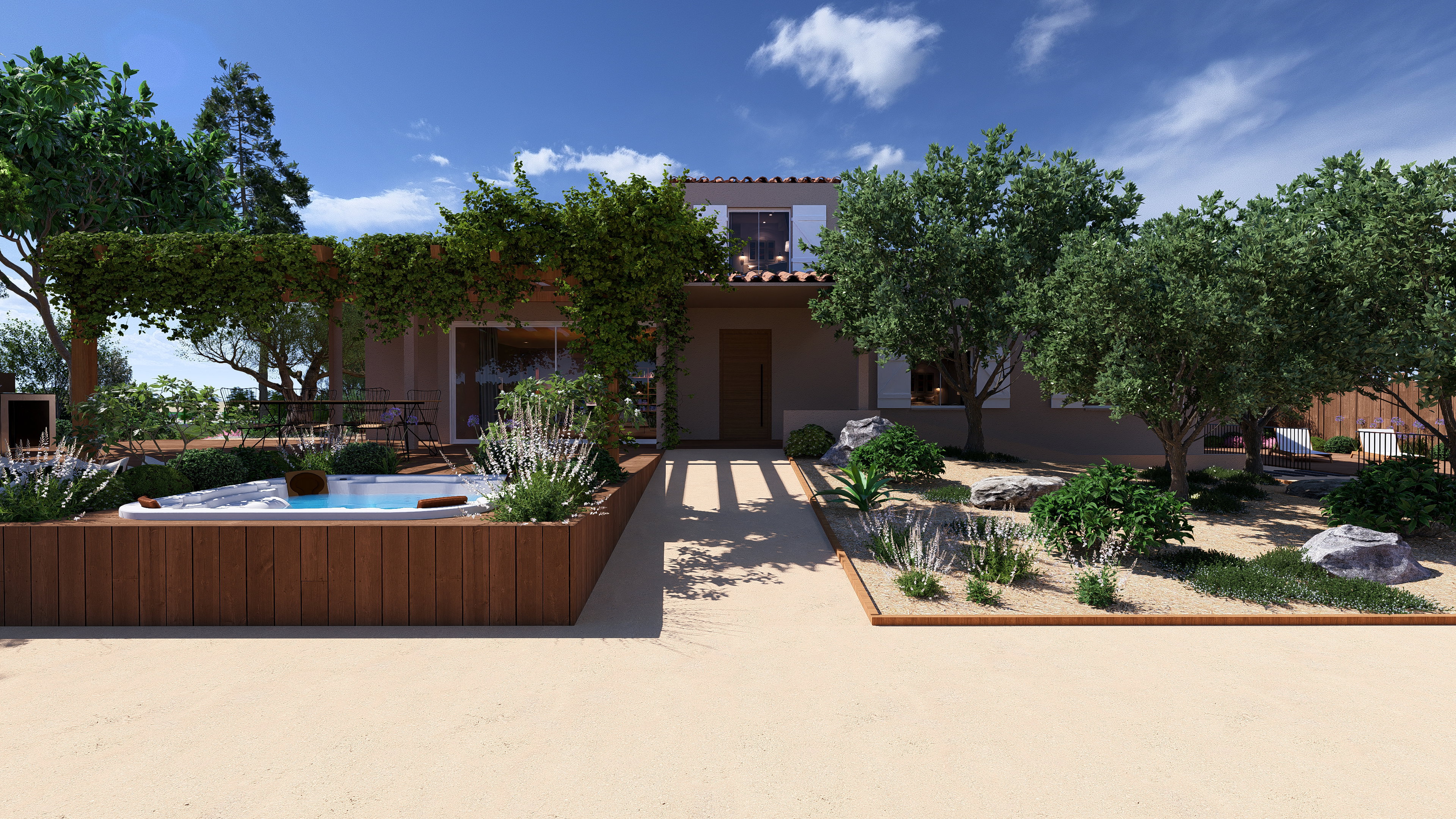 A path that serves as a pétanque ground