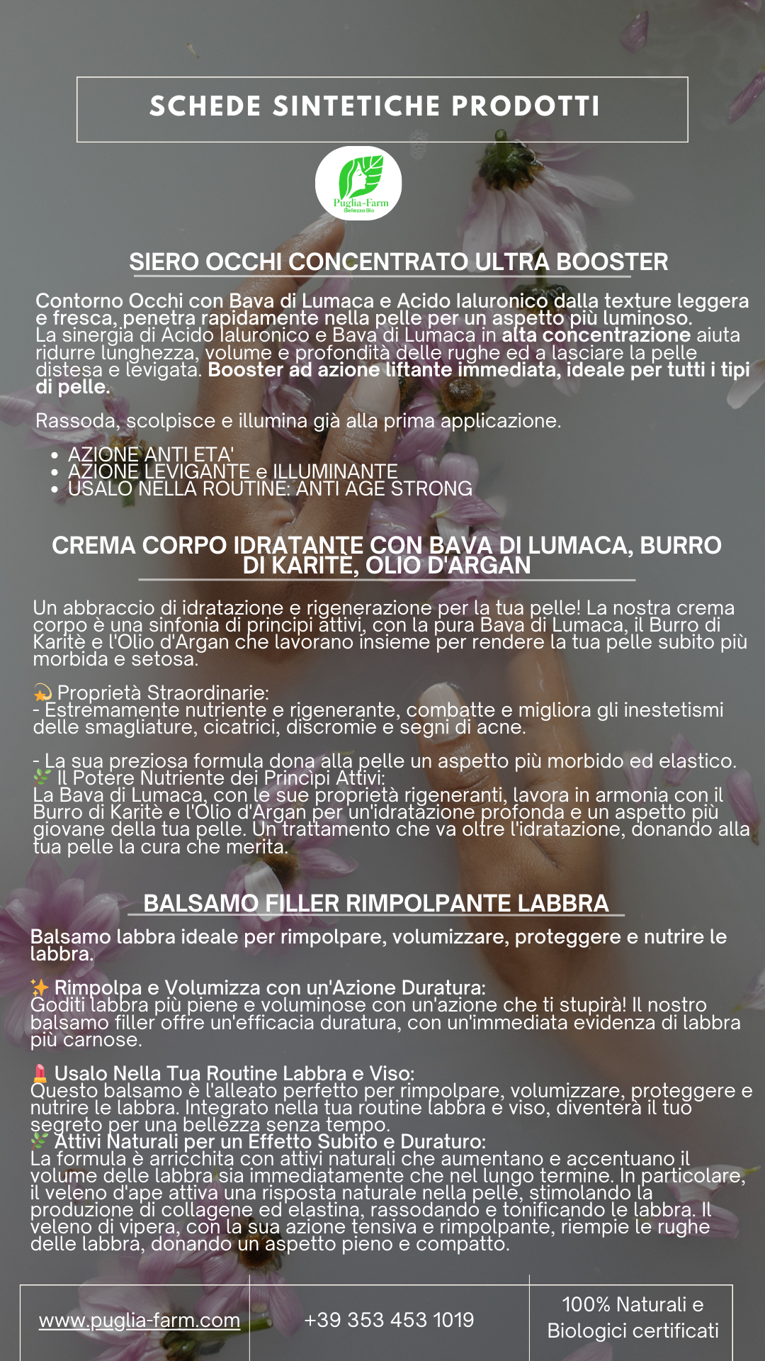 NATURALMENTE PUGLIA PRODUCT LIST