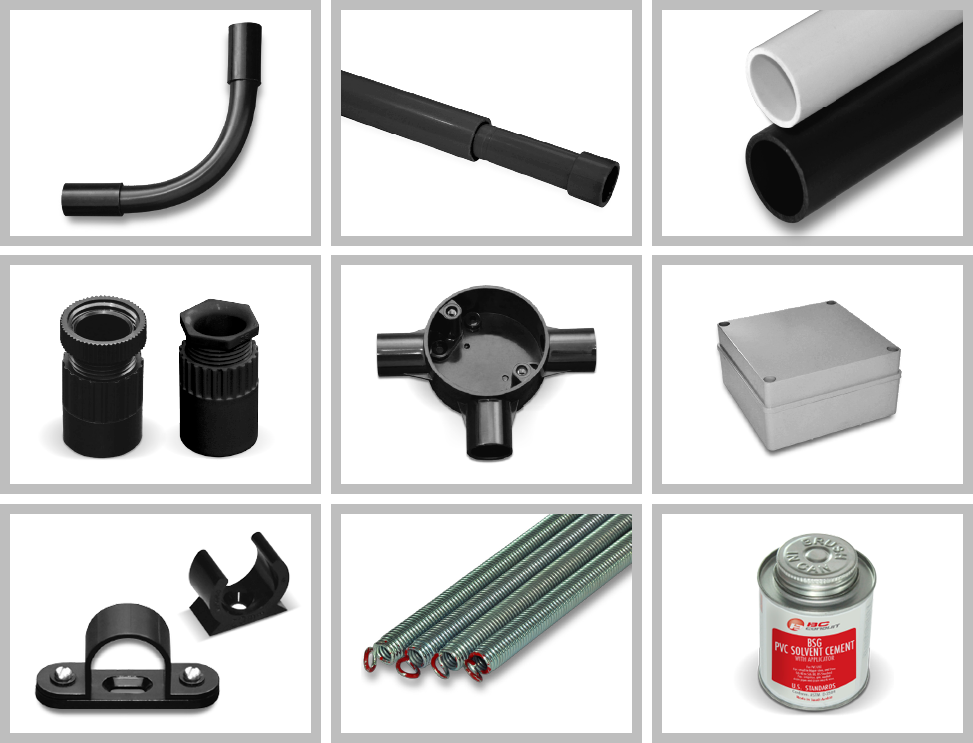 Pipes: black and gray plastic pipes