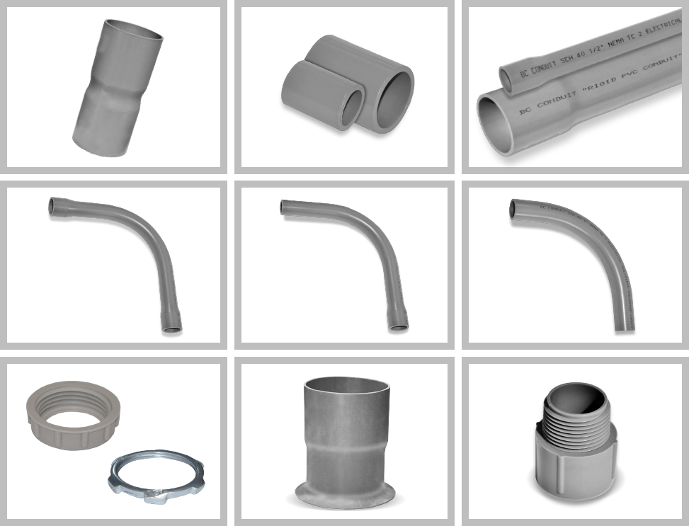 Pipes: black and gray plastic pipes