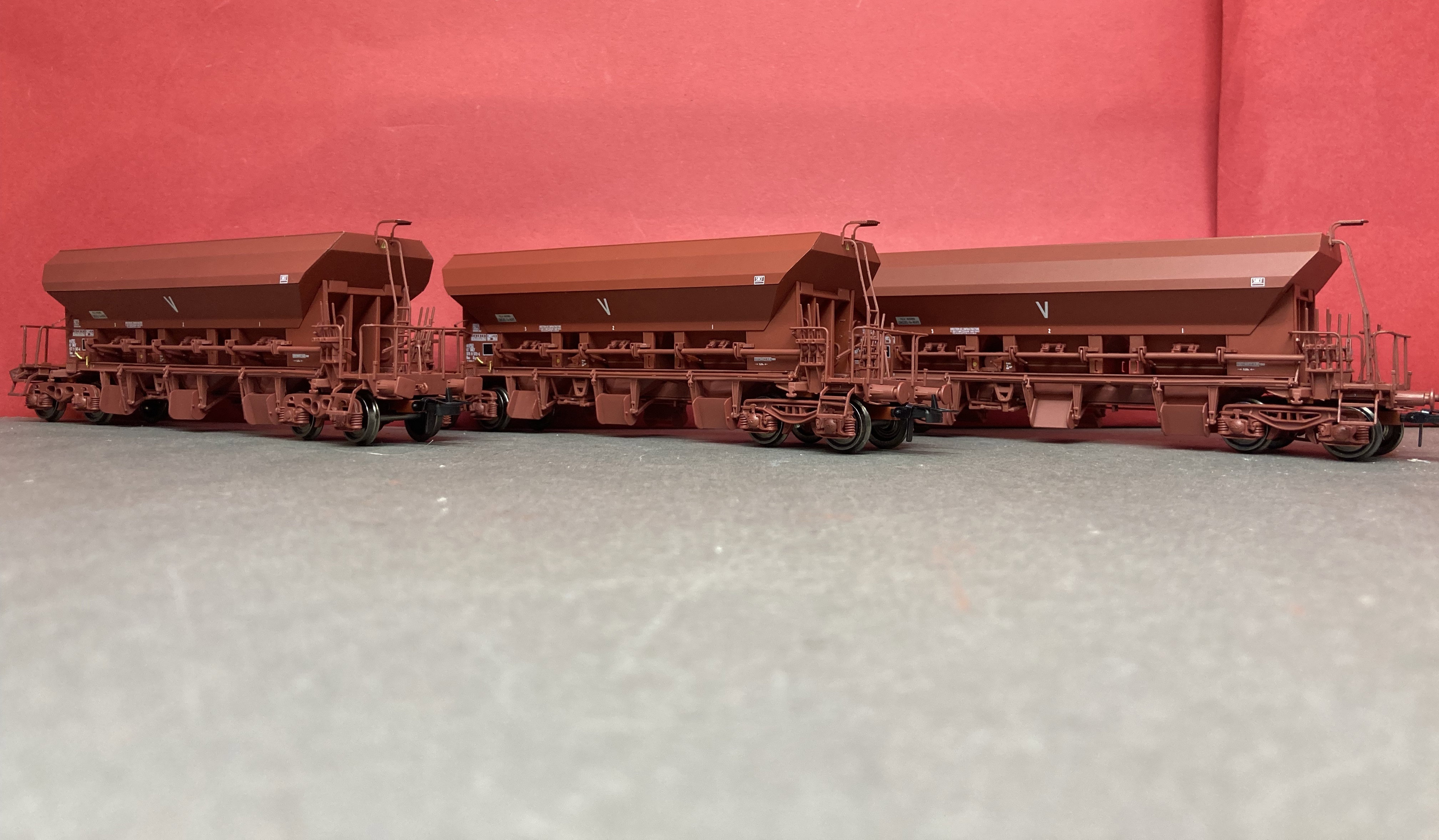 COFFRET de 3 wagons trémie T8 Tads SNCF Ep. IV (Capot Ouvrant) - Alsace