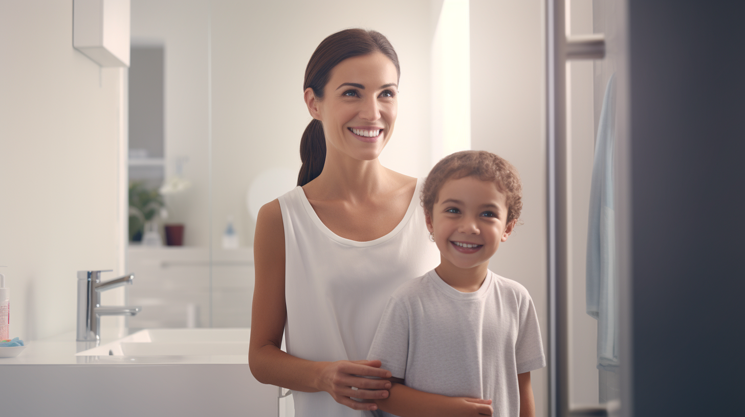 Mother and Son after brushing their teeth – Cavity Prevention for Kids