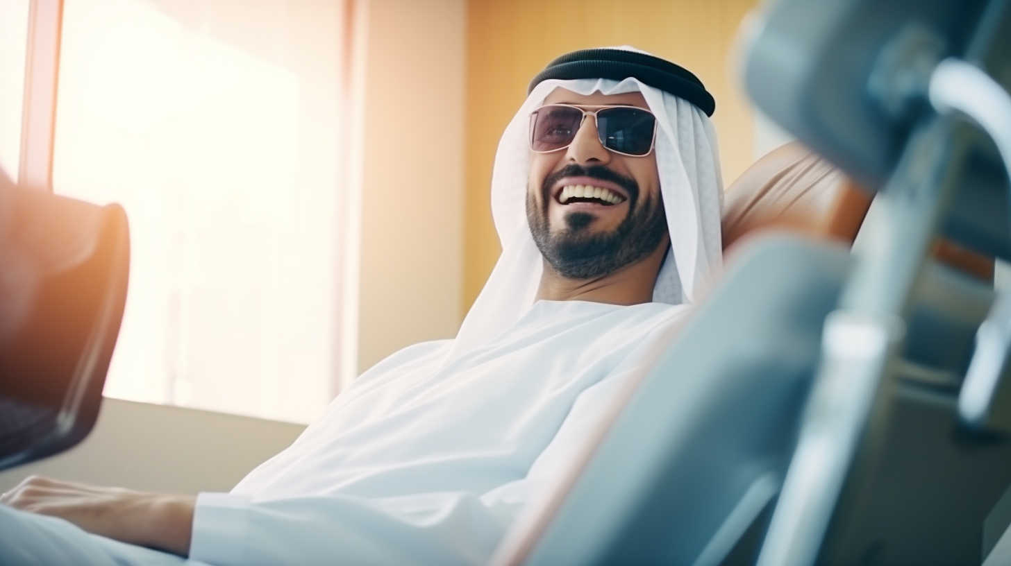 Local man from Dubai smiling after dental Implants
