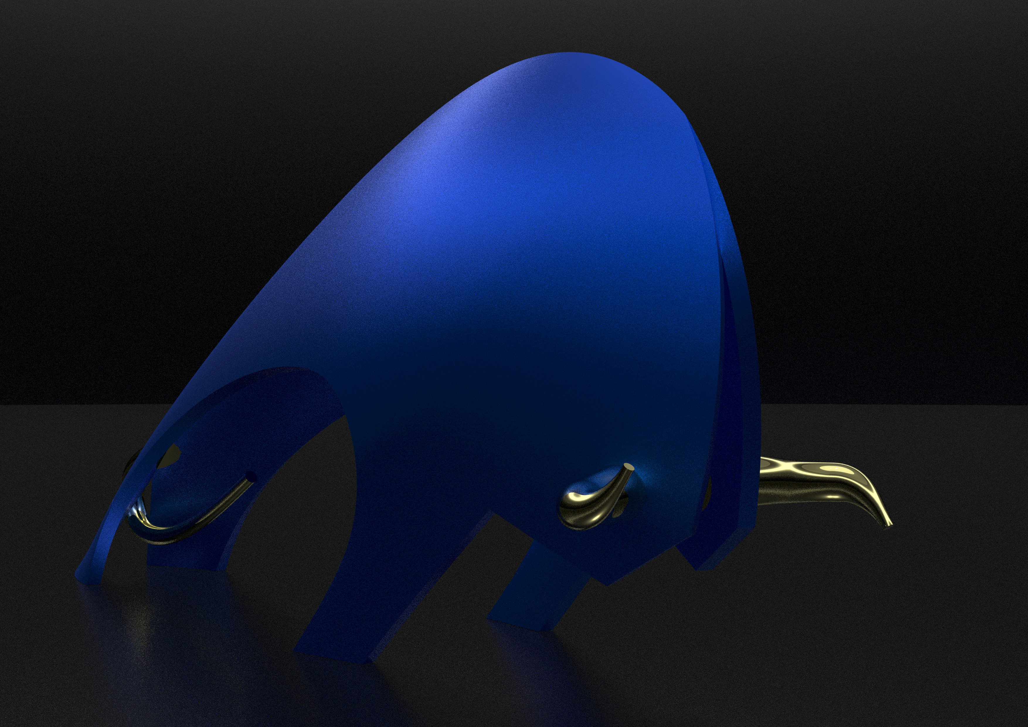 first bull study with blue Pla print